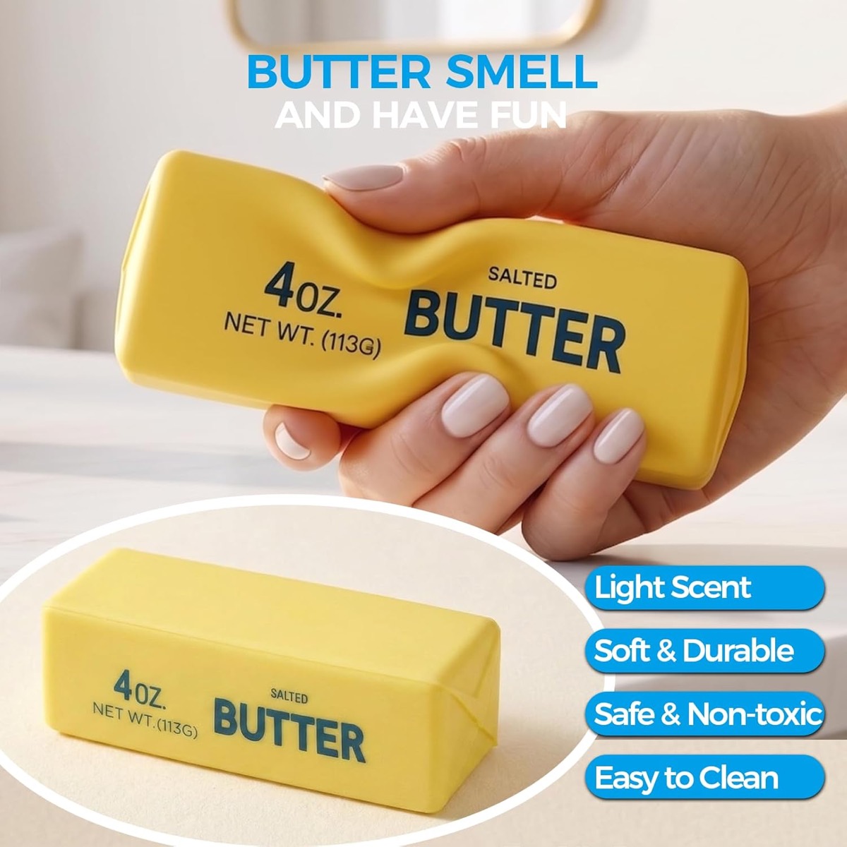 Soft butter stick squishy fidget toy
