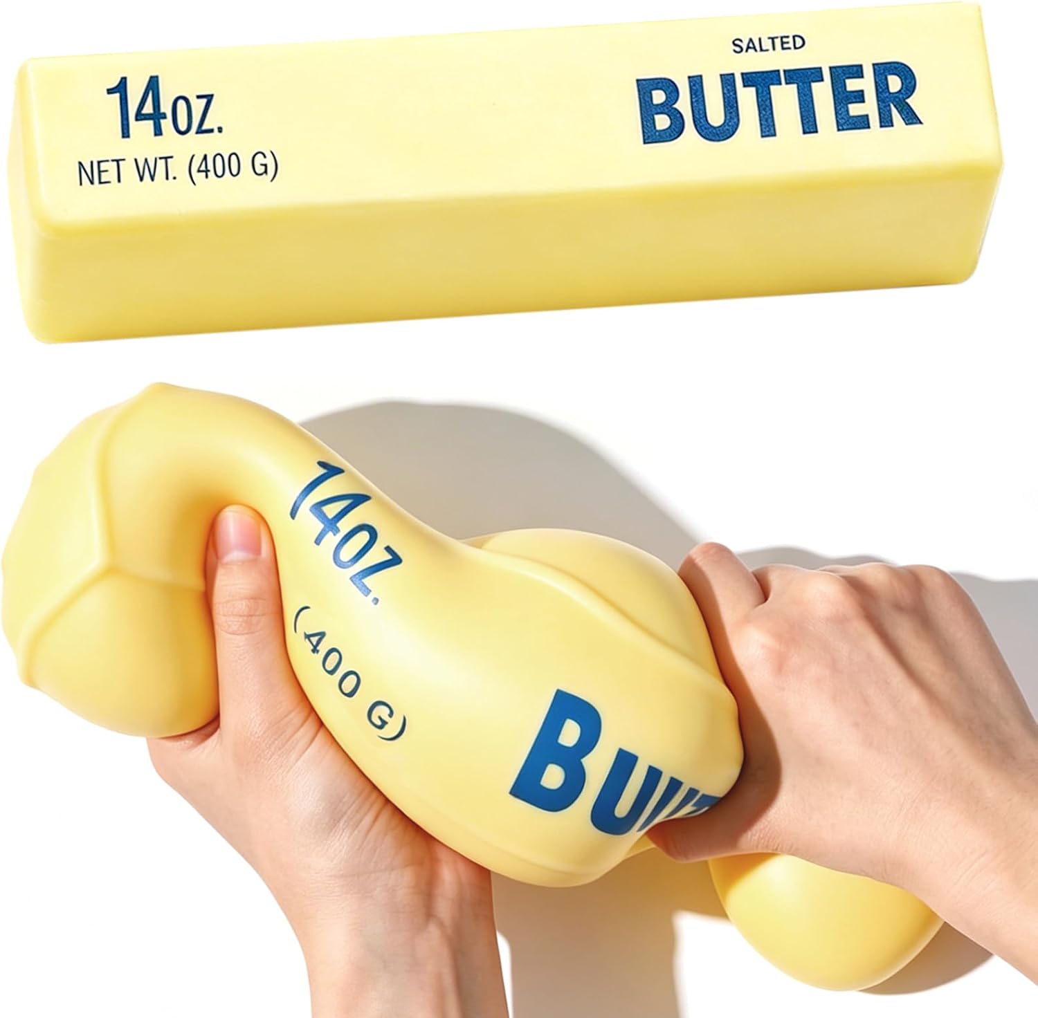 Butter pat squishy in a playful food-themed design