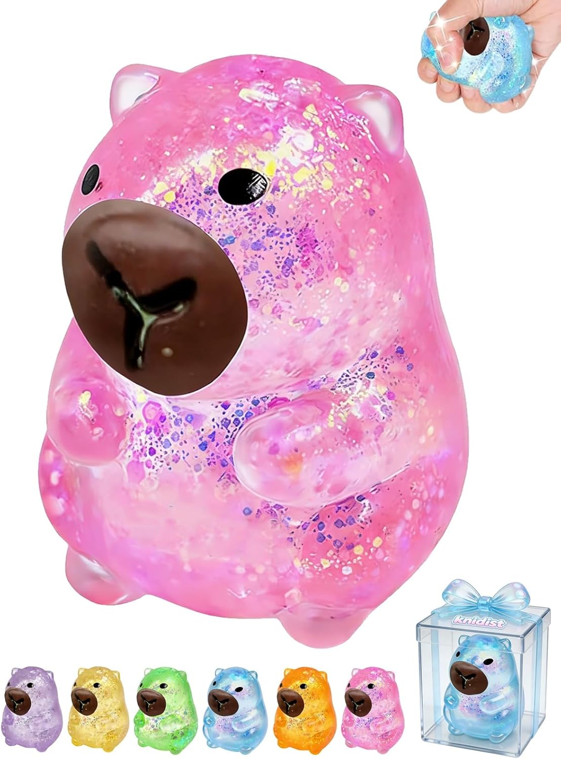 Cute capybara squishy in pastel colors