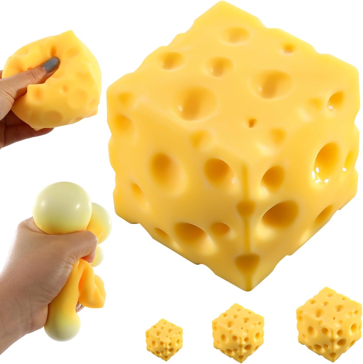 NeeDoh Cheese style squishy yellow cheese block