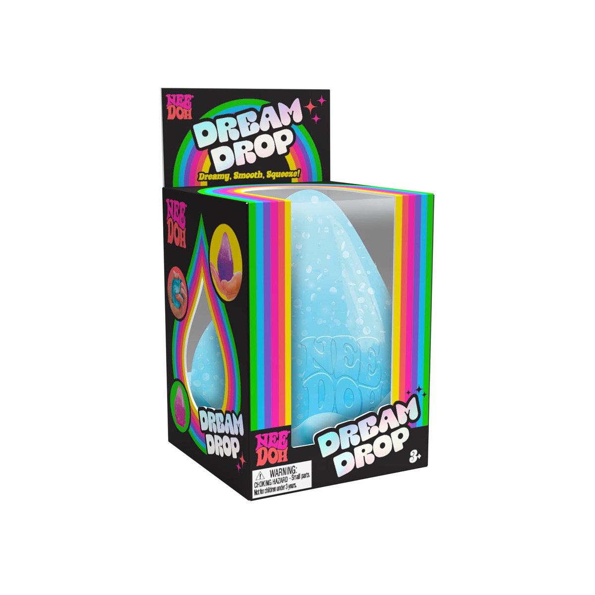 NeeDoh Dream Drop on its splash-shaped display stand