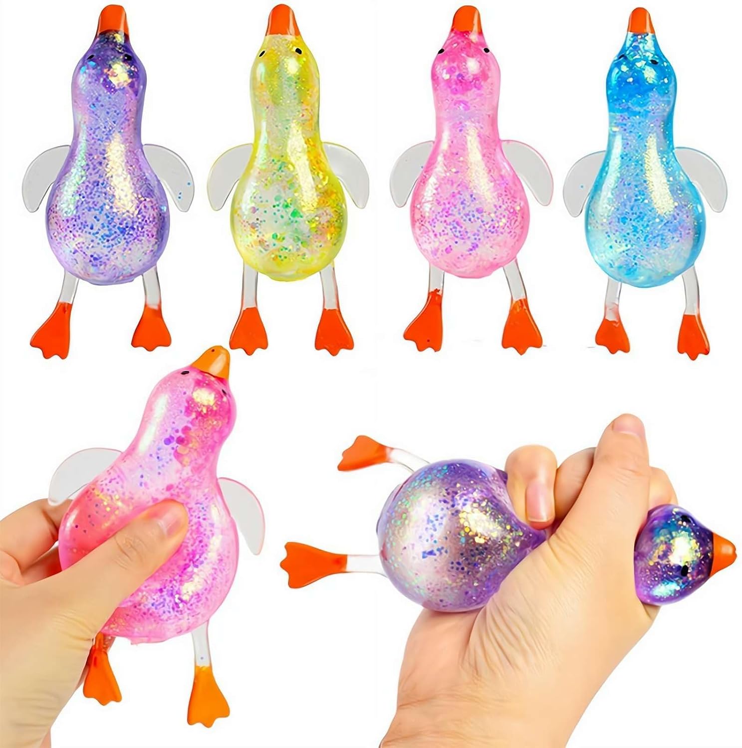 NeeDoh Duck style yellow rubber duck squishy toy