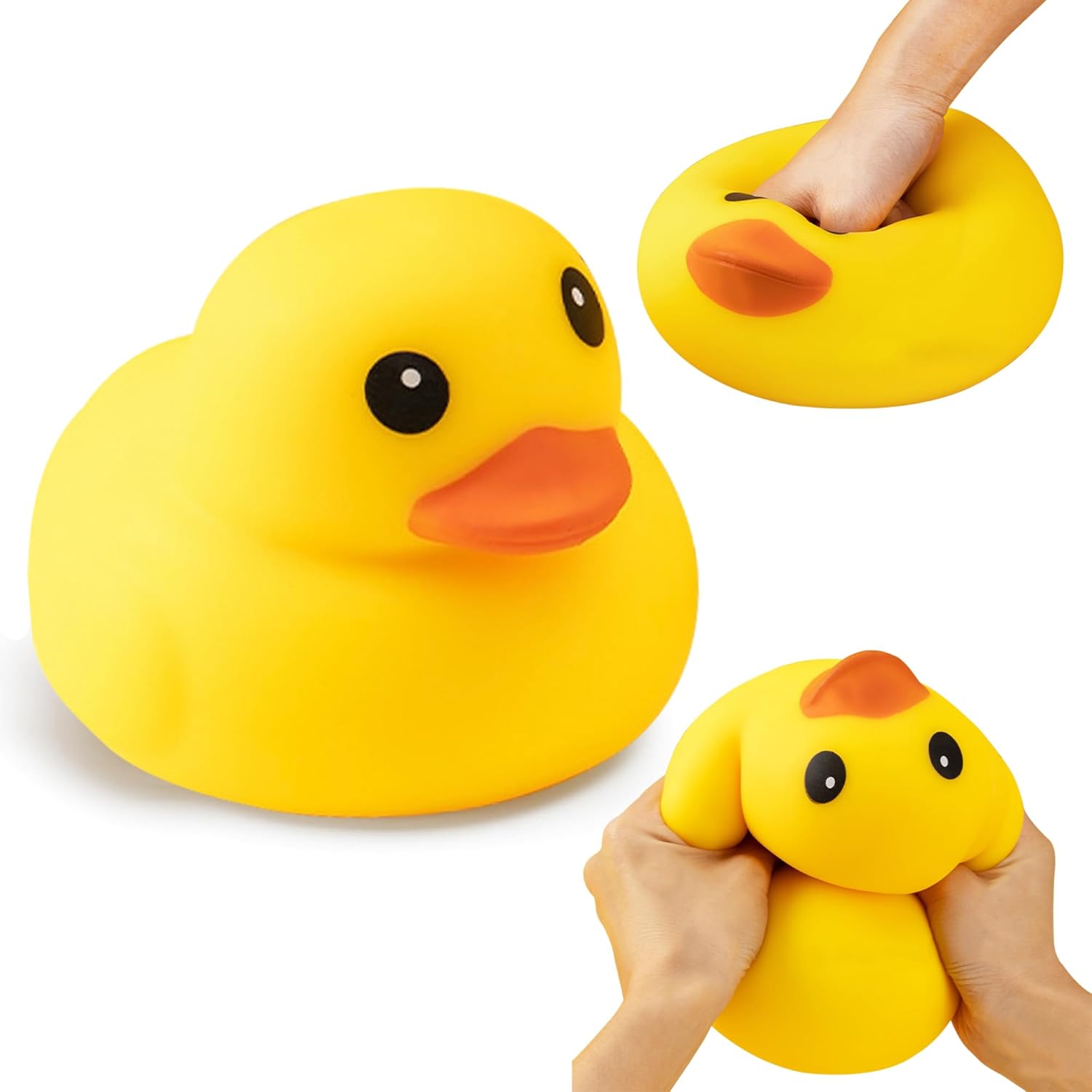 Kawaii duck-shaped squishy stress toy close up