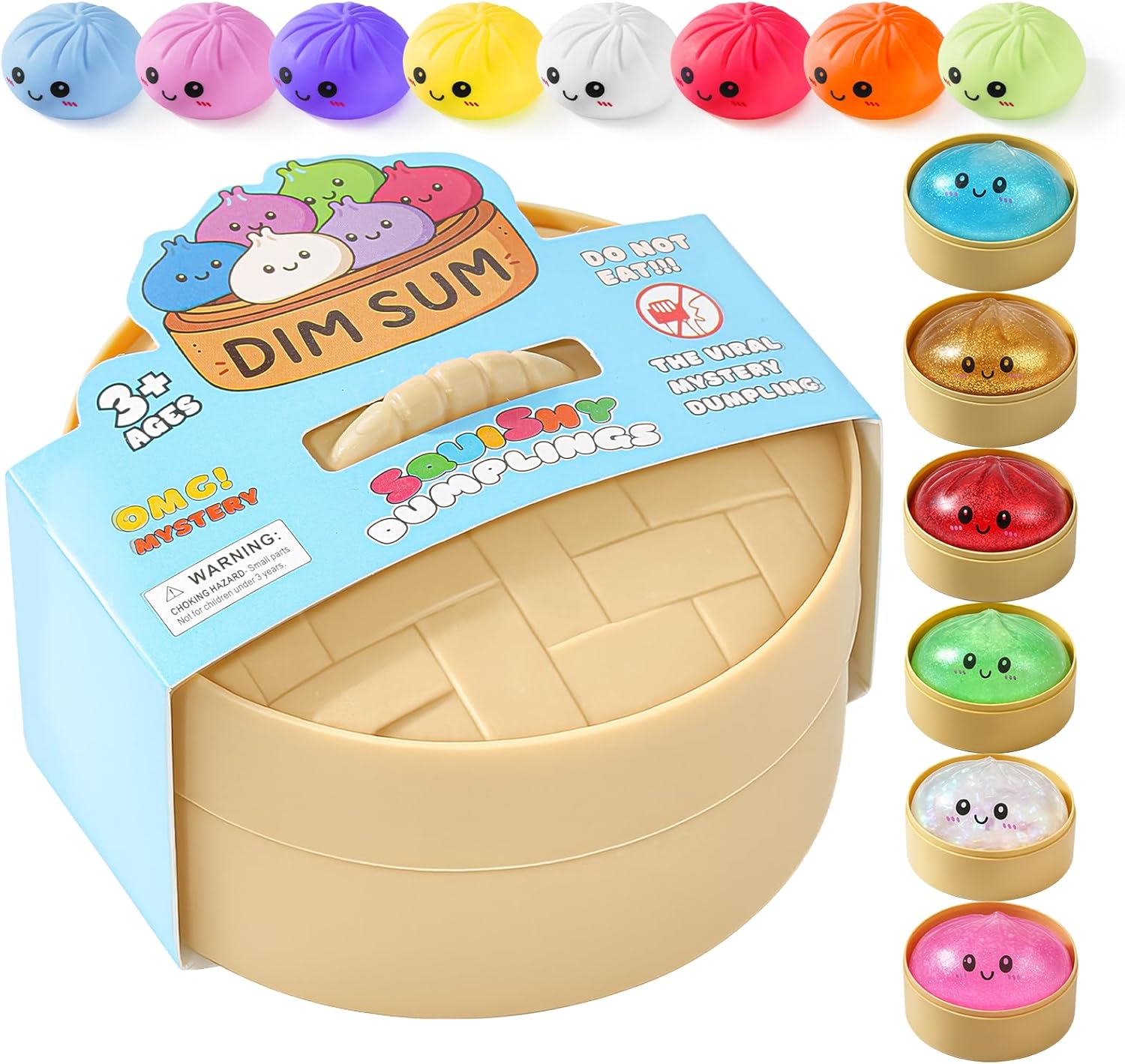 Soup dumpling squishy in soft pastel colors