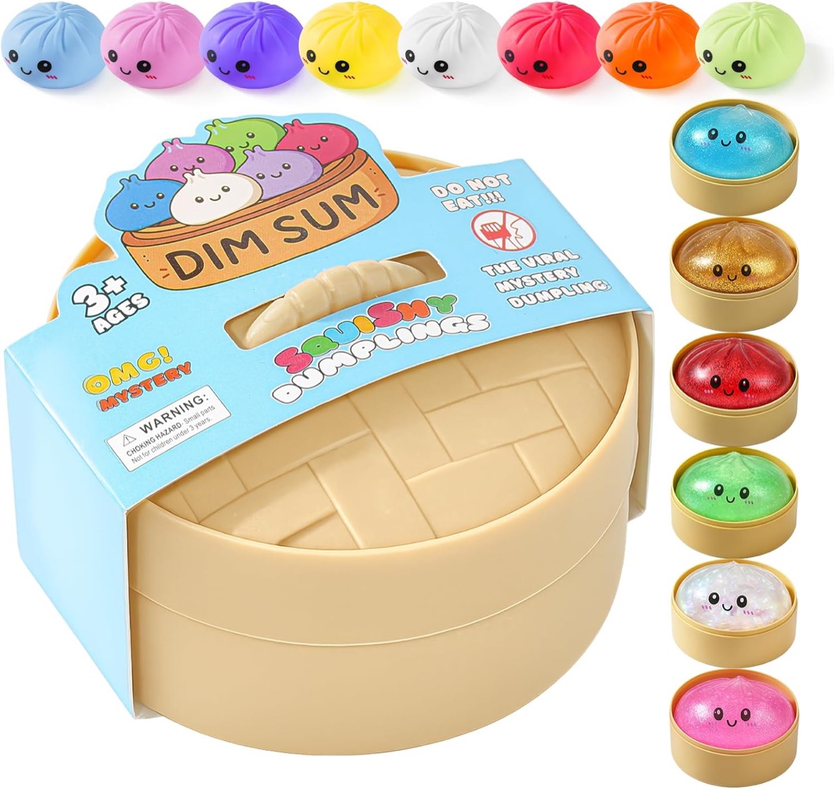Soup dumpling squishy in soft pastel colors