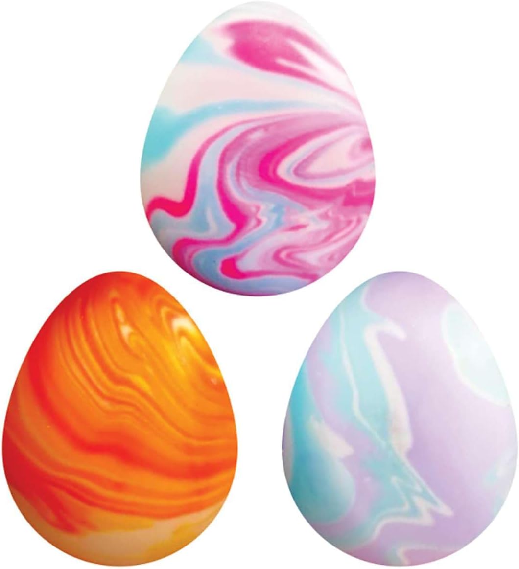 Swirlie Egg squishy showing vibrant swirl colors