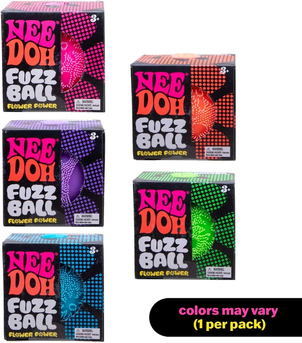 NeeDoh Fuzz Ball Flower Power — assorted boxed colors