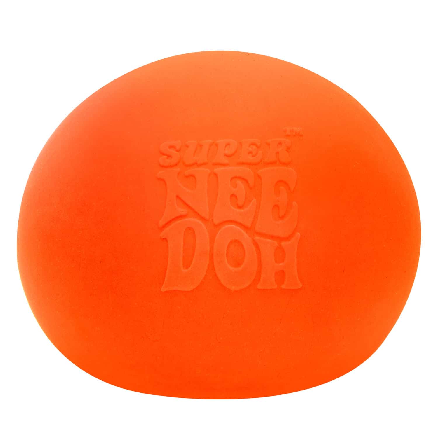 Giant NeeDoh ball being squeezed with two hands
