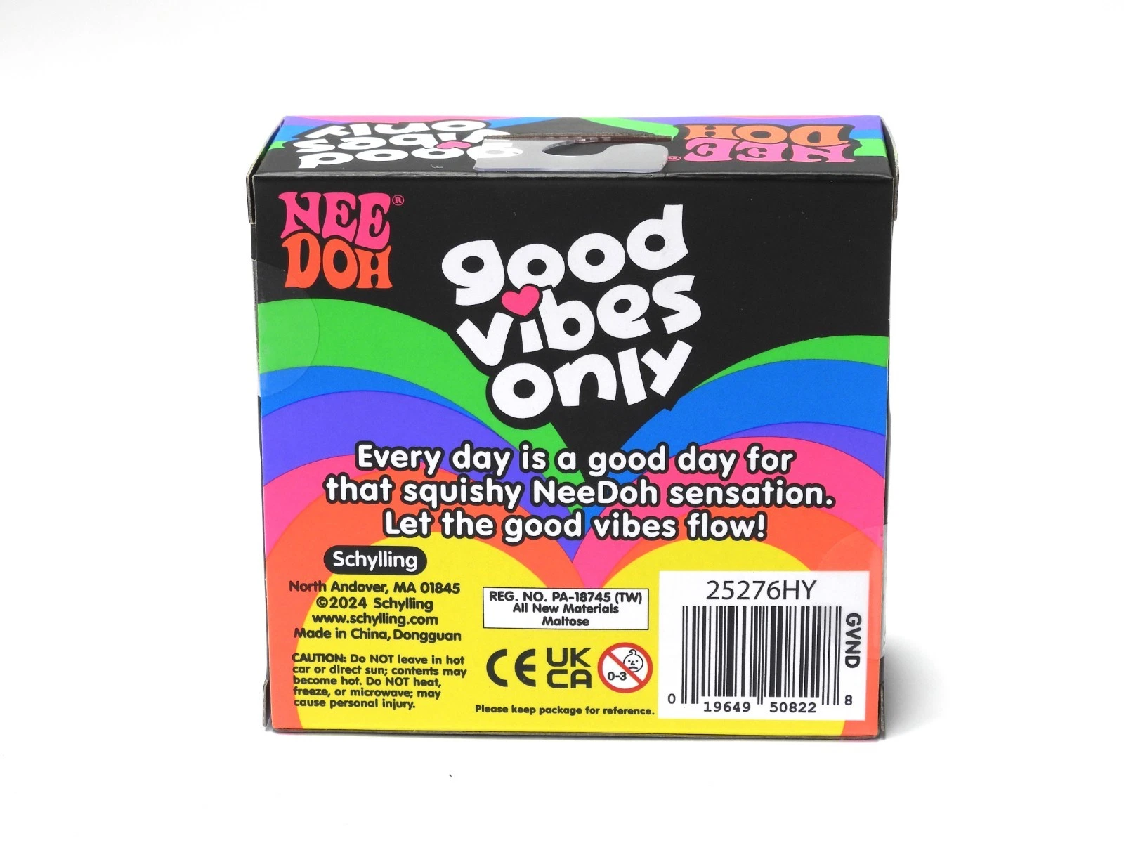 Good Vibes heart squishy showing glitter detail