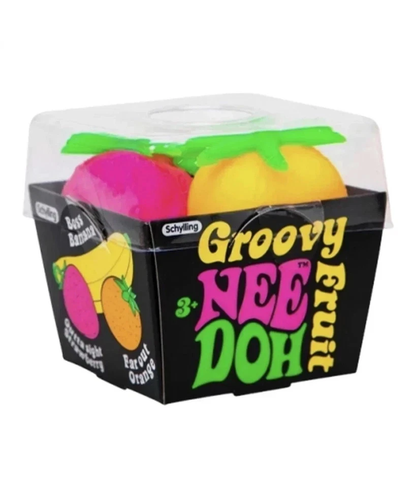 NeeDoh Groovy Fruit being stretched