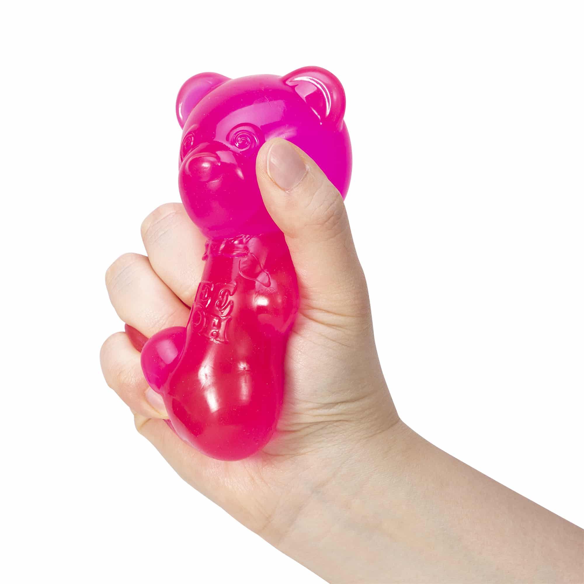 Gummy Bear squishy being squeezed