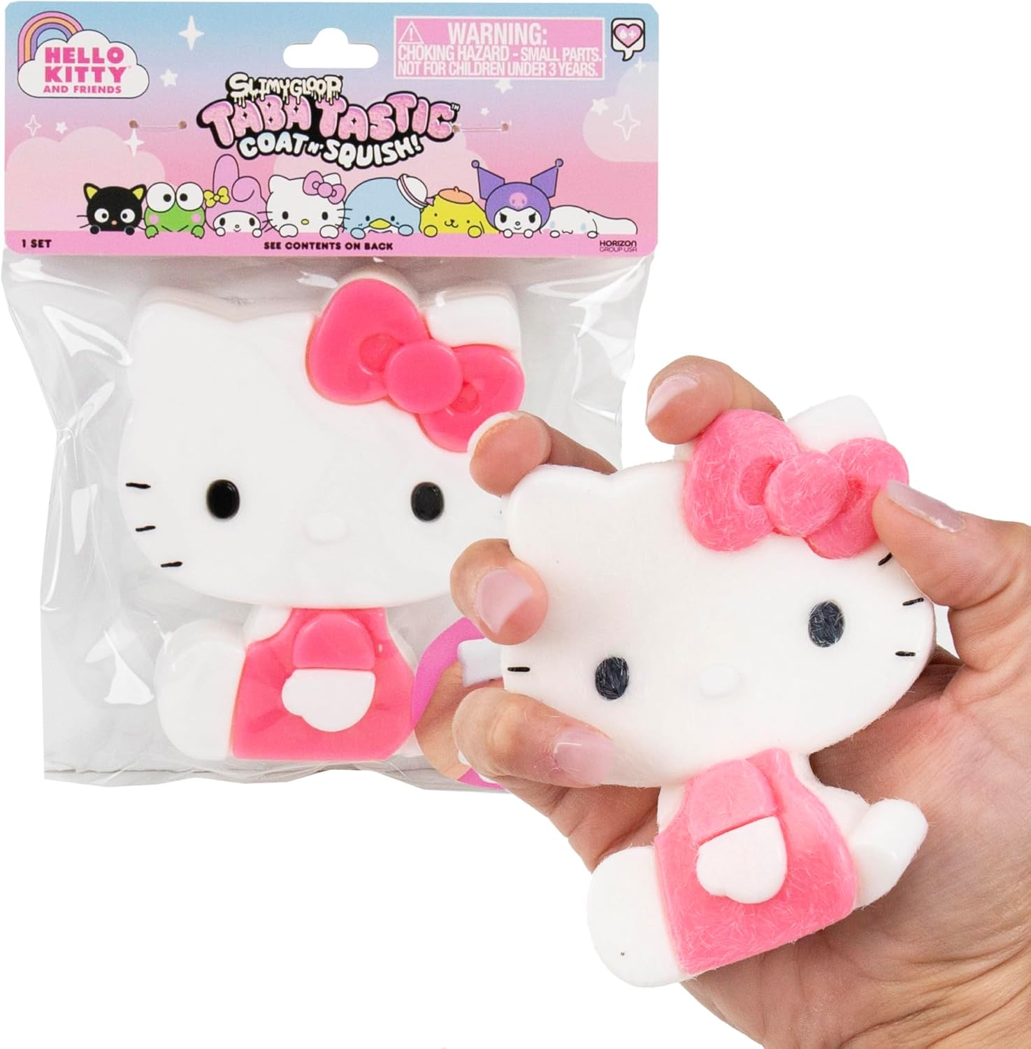 Hello Kitty NeeDoh style squishy in pink and white kawaii design