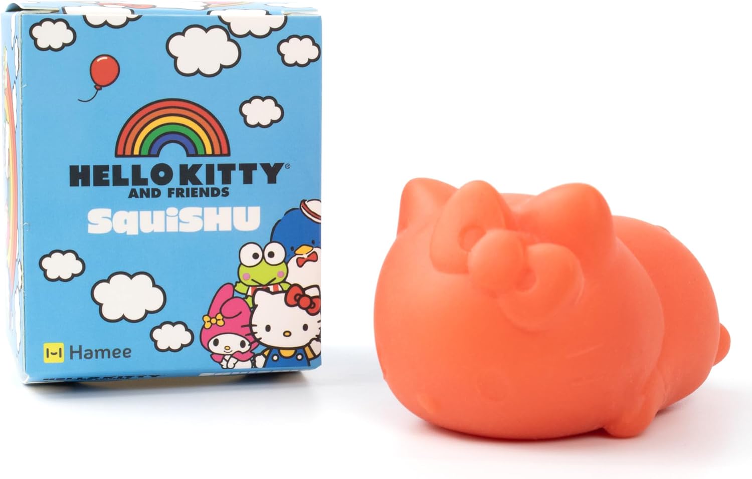 Hello Kitty NeeDoh lookalike squishy toy held in hand