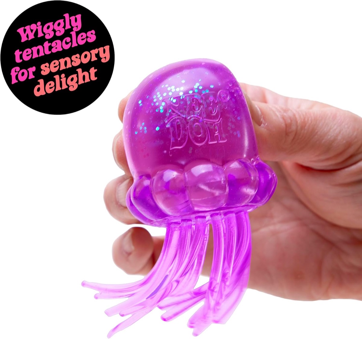 NeeDoh Jellyfish squishy with glitter dome