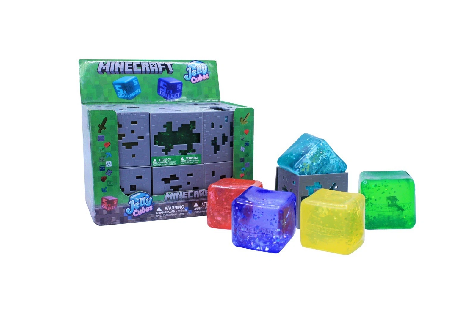 Minecraft-style jelly cube squishy held in hand