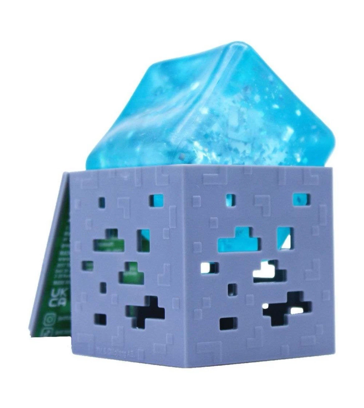 Minecraft-inspired squishy cube fidget toy close up