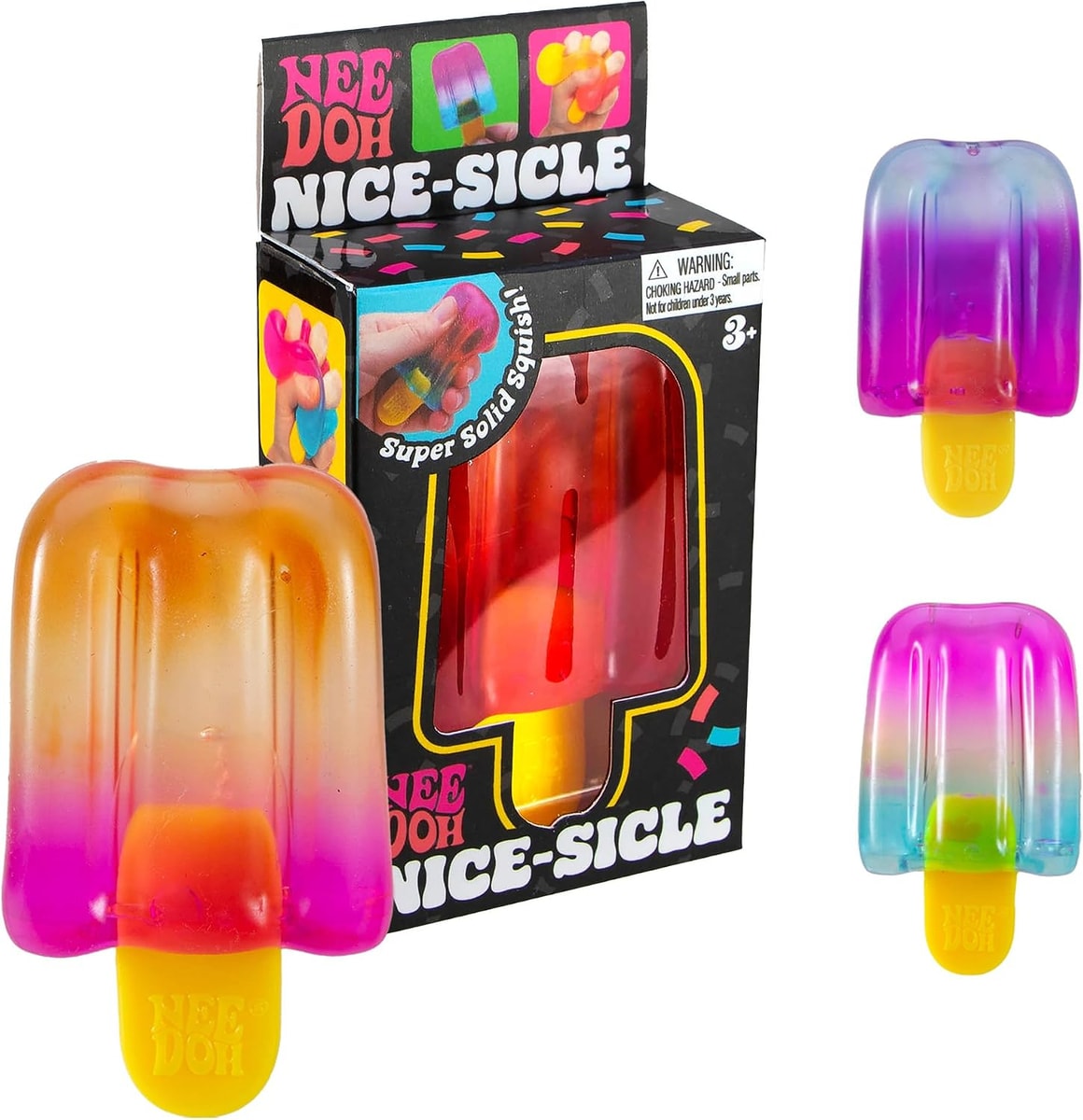 NeeDoh Nicesicle — boxed toy and color options