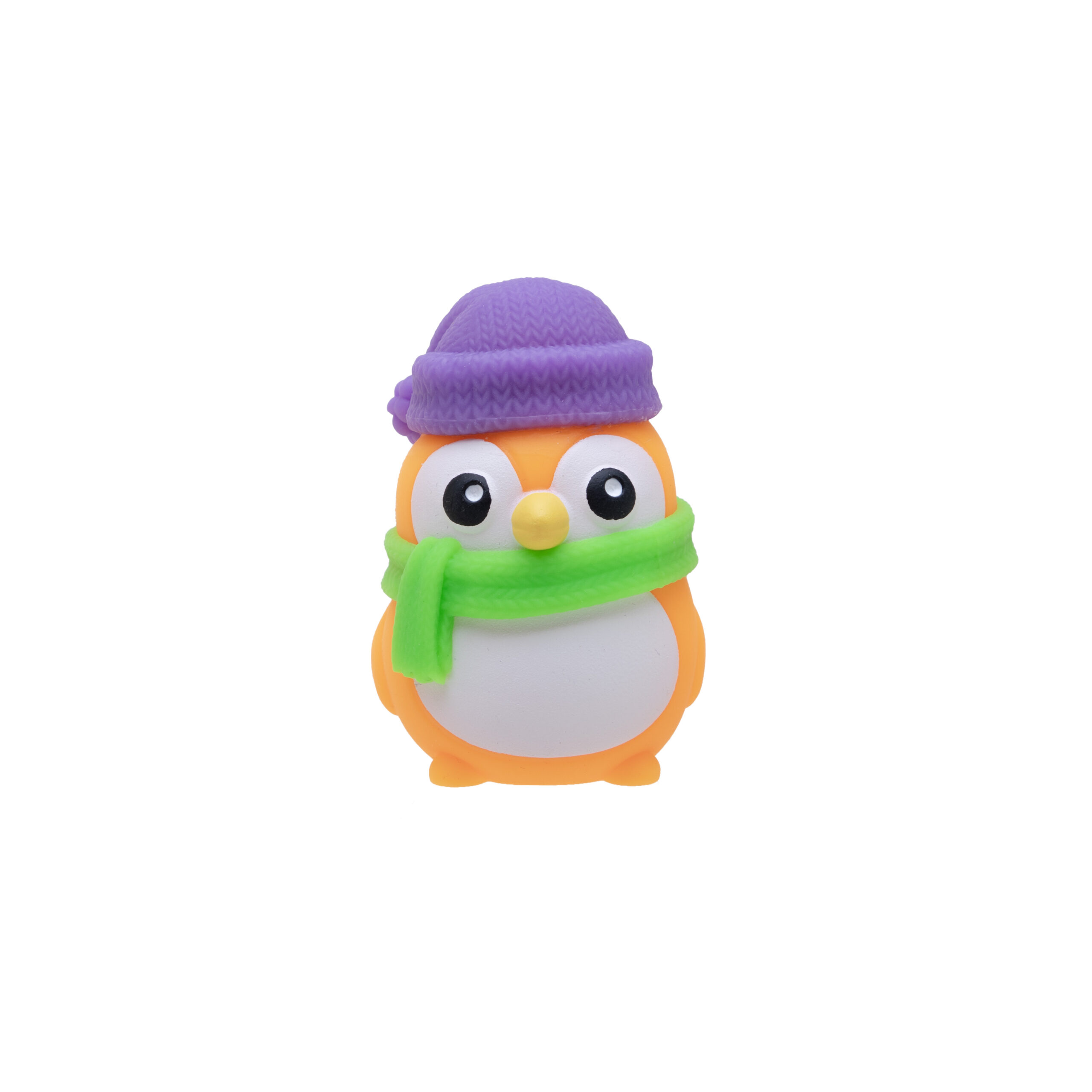 NeeDoh Polar Glow Penguin penguin squishy with cozy scarf and hat