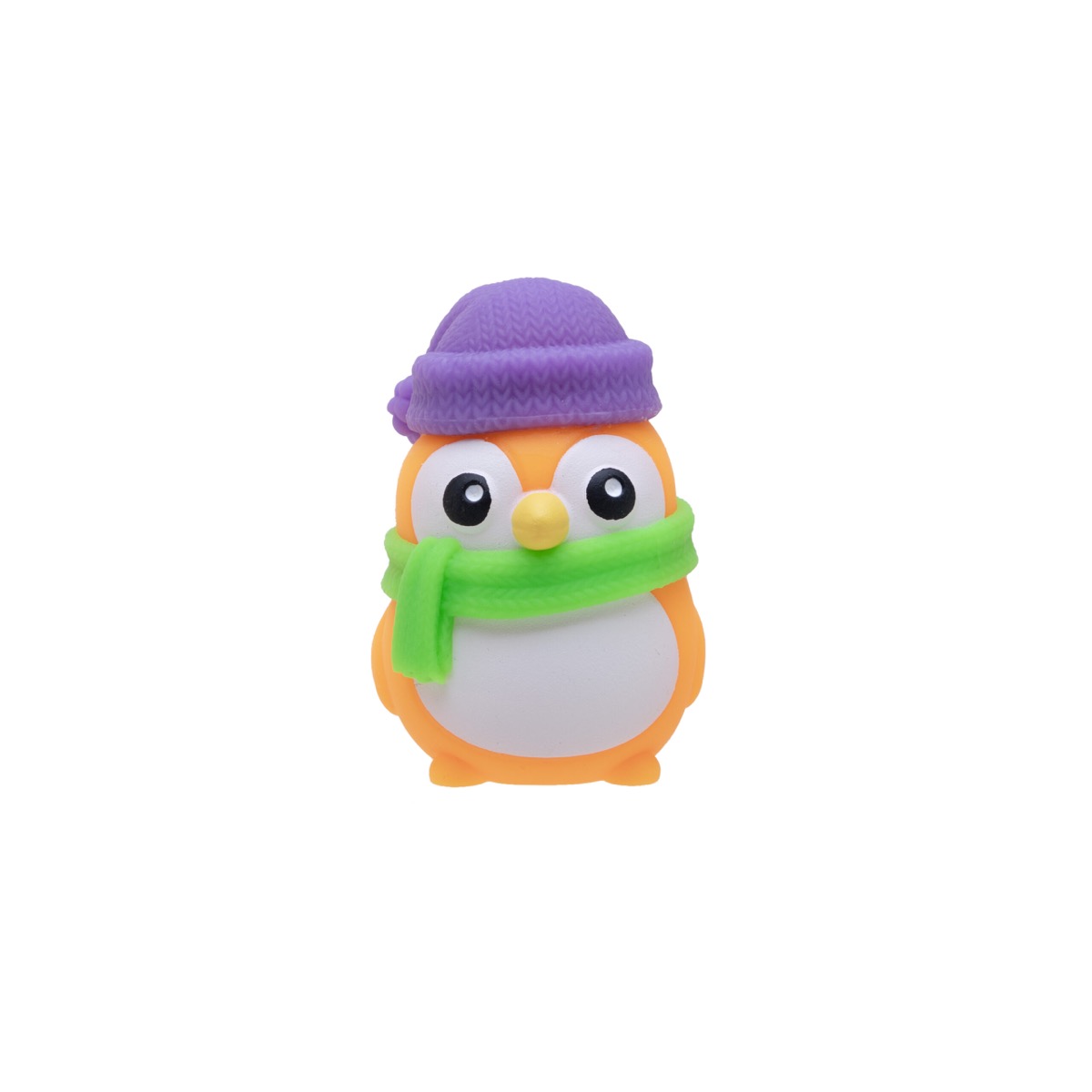 NeeDoh Polar Glow Penguin penguin squishy with cozy scarf and hat