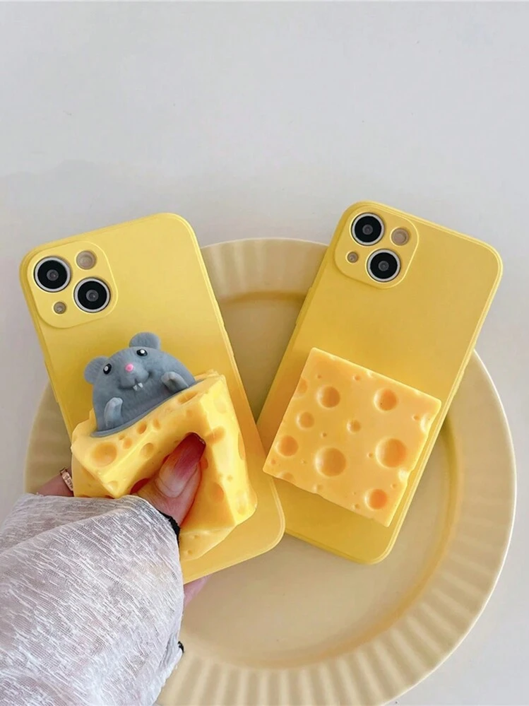 Squishy NeeDoh-inspired phone case held in hand