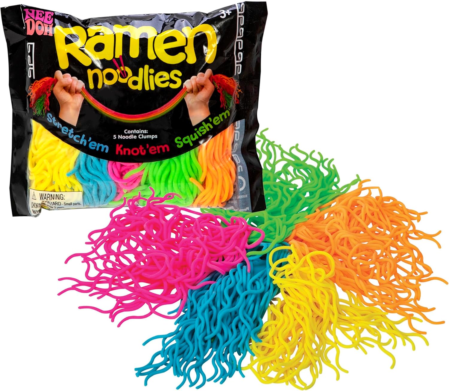 NeeDoh Ramen Noodlies stretchy noodle squeeze toy 5-pack