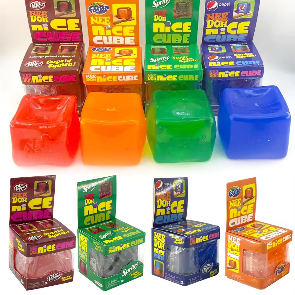 NeeDoh Soda style squishy 4-pack of soda-themed jelly cubes