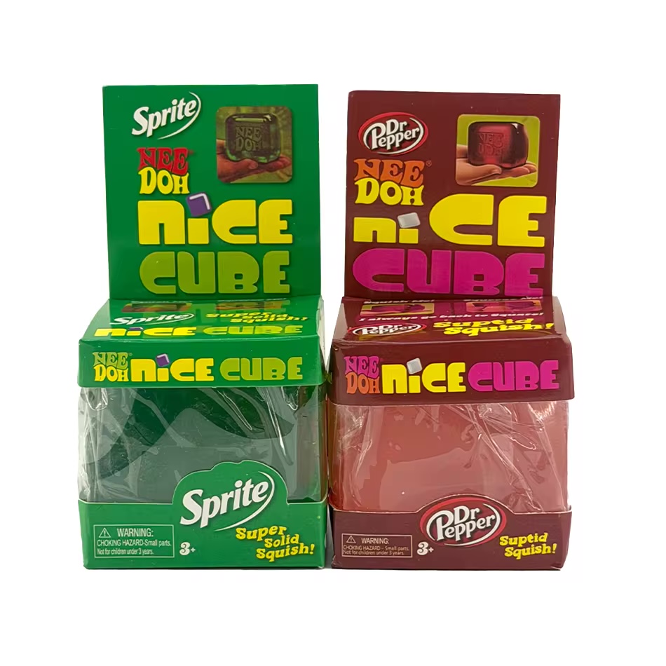Dr Pepper, Sprite, Fanta and Pepsi style squishy cubes