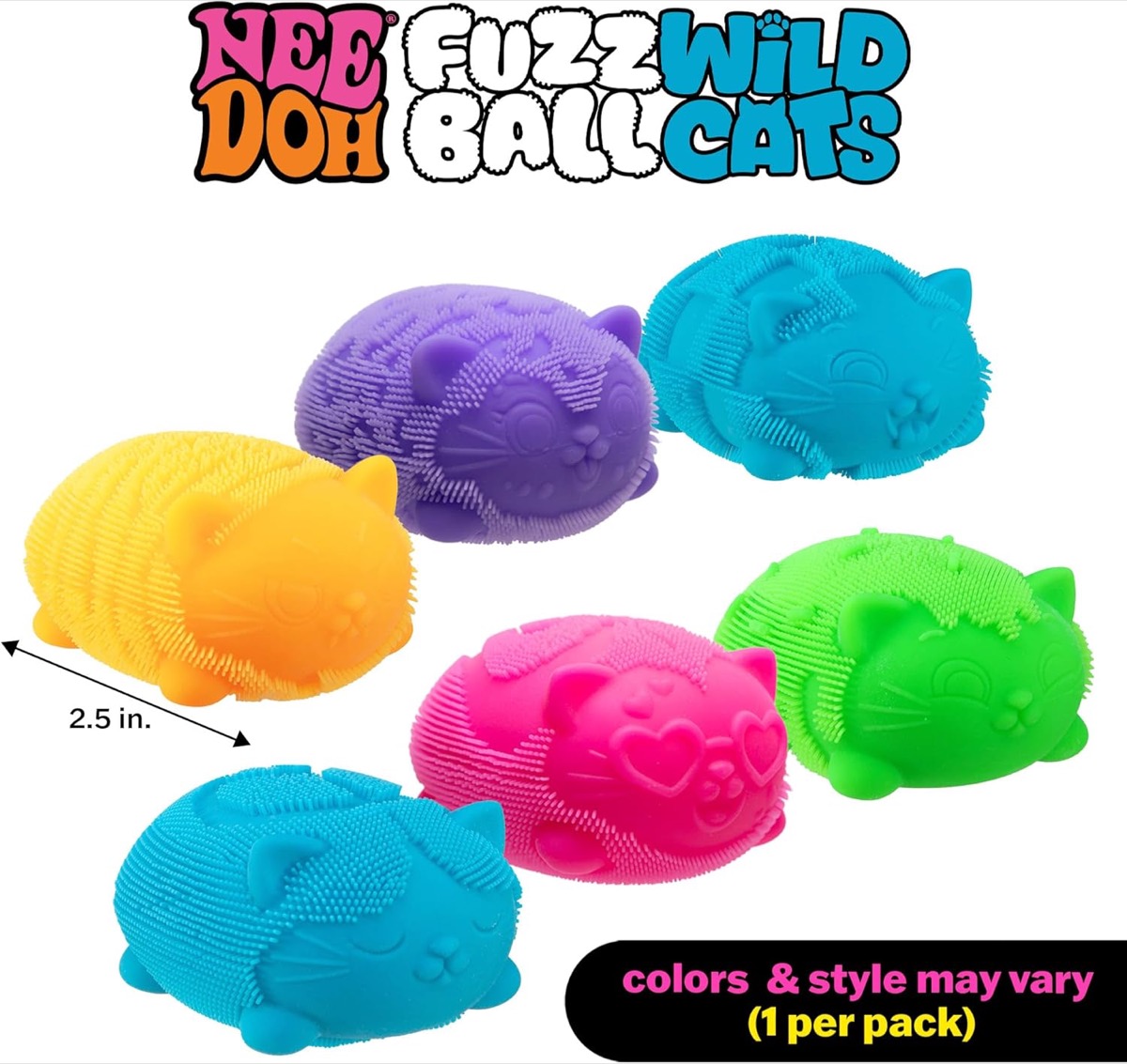 NeeDoh Wild Cats Fuzz Ball color varieties